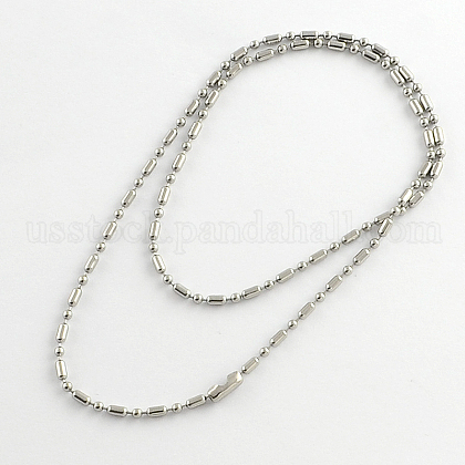 304 Stainless Steel Ball Chain Necklace Making US-NJEW-R225-03-1