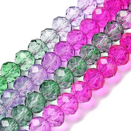 Transparent Painted Glass Beads Strands&nbsp;US-DGLA-A034-T6mm-A06-2