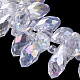 Electroplate Glass Faceted Teardrop Beads Strands US-EGLA-D014-01-3