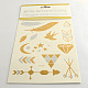 Cool Body Art Removable Mixed Shapes Fake Temporary Tattoos Metallic Paper Stickers US-AJEW-Q081-21-1