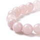 Natural Rose Quartz Bead Stretch Bracelets US-BJEW-K212-C-045-3