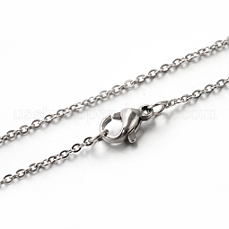 Classic Plain 304 Stainless Steel Mens Womens Cable Chain Necklaces US-STAS-M174-025P
