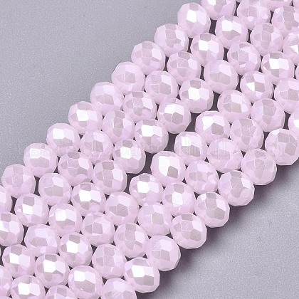 Electroplate Glass Beads Strands US-EGLA-A034-J8mm-A09-1