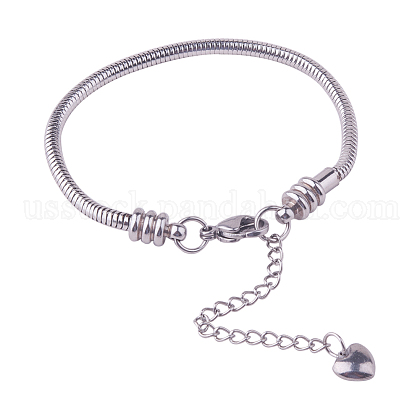 304 Stainless Steel European Snake Chains Bracelets US-STAS-PH0006-03D-1