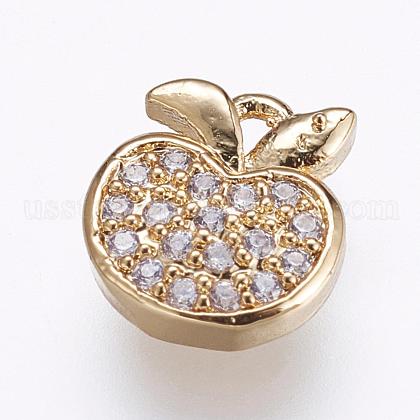 Brass Micro Pave Cubic Zirconia Charms US-ZIRC-G106-08G-1
