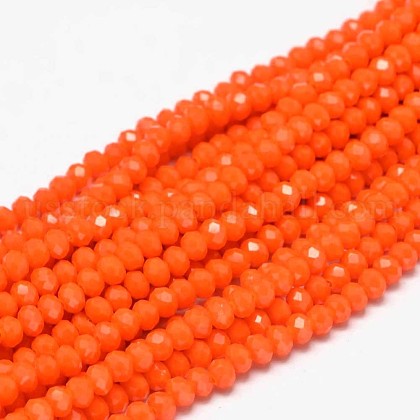 Faceted Rondelle Glass Beads Strands US-GLAA-I033-4mm-06-1
