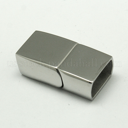 304 Stainless Steel Magnetic Clasps with Glue-in Ends US-STAS-I011-12-1
