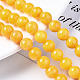 Natural Dyed Yellow Jade Gemstone Bead Strands US-G-R271-8mm-Y07-4