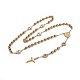 304 Stainless Steel Rosary Bead Necklaces for Easter US-NJEW-L159-04G-1