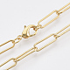 Brass Round Oval Paperclip Chain Necklace Making US-MAK-S072-05A-G-1