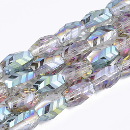 Electroplate Glass Beads Strands US-EGLA-T018-02-C02
