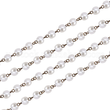 Handmade Glass Pearl Beads Chains US-AJEW-PH00489-02-1
