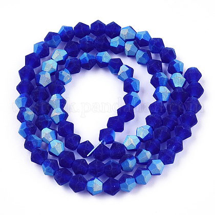 Imitate Austrian Crystal Bicone Frosted Glass Beads Strands&nbsp;US-GLAA-F029-TM4mm-A06-2