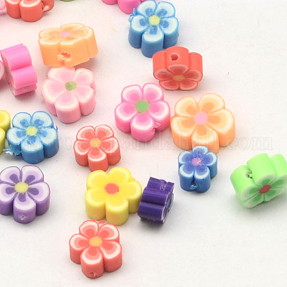 Handmade Polymer Clay Flower Plum Blossom Beads US-CLAY-Q213-12mm-M-1