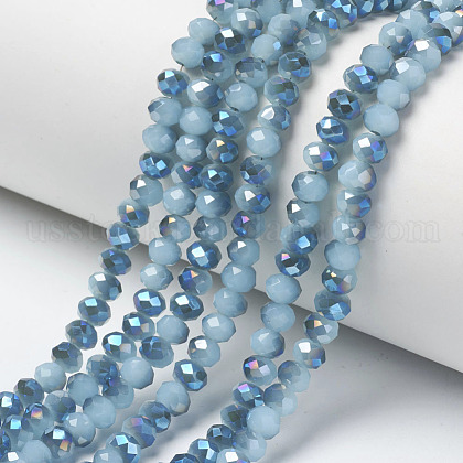 Electroplate Glass Beads Strands US-EGLA-A034-J8mm-I02-1