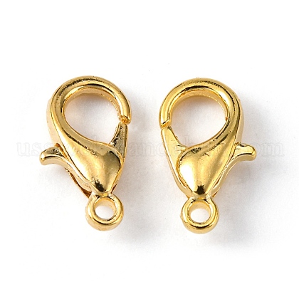 Golden Tone Zinc Alloy Lobster Claw Clasps US-X-E103-G-1