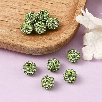 Pave Disco Ball Beads&nbsp;US-RB-H258-8MM-214-4