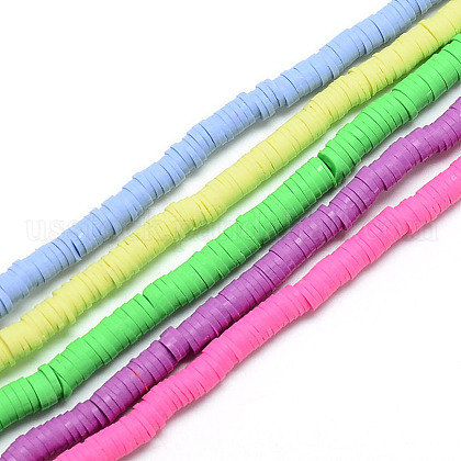 Handmade Polymer Clay Bead Strands US-CLAY-T002-6mm-M-1