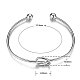 SHEGRACE Hot Trending Knot Rhodium Plated 925 Sterling Silver Torque Cuff Bangle US-JB06A-2