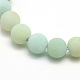 Natural Frosted Flower Amazonite Round Bead Strands US-G-M064-6mm-07-2