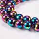 Electroplate Non-magnetic Synthetic Hematite Beads Strands US-G-J169A-8mm-05-3