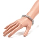 Synthetic Moonstone Round Beaded Stretch Bracelet with Rhinestone US-BJEW-JB07888-02-3