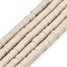 Flat Round Handmade Polymer Clay Beads US-CLAY-R067-6.0mm-02