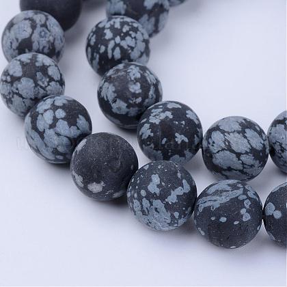 Natural Snowflake Obsidian Beads Strands US-G-Q462-8mm-10-1