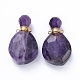 Faceted Natural Amethyst Openable Perfume Bottle Pendants US-G-E564-08C-G-2