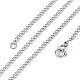 Unisex Casual Style 304 Stainless Steel Curb Chain Necklaces US-STAS-O037-54P-3