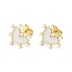 Rack Plating Brass Enamel Stud Earrings for Women US-EJEW-G311-02G-1