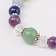 Multi-Color Gemstone Chakra Charm Bracelets US-BJEW-JB01691-3