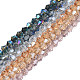 Electroplate Transparent Glass Beads Strands US-EGLA-Q026-016-1