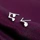 Real Platinum Plated Brass Musical Note Stud Earrings US-EJEW-EE0002-002-4