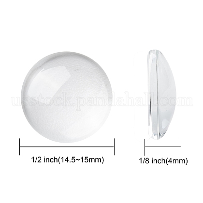 Transparent Glass Cabochons&nbsp;US-GGLA-R026-15mm-2