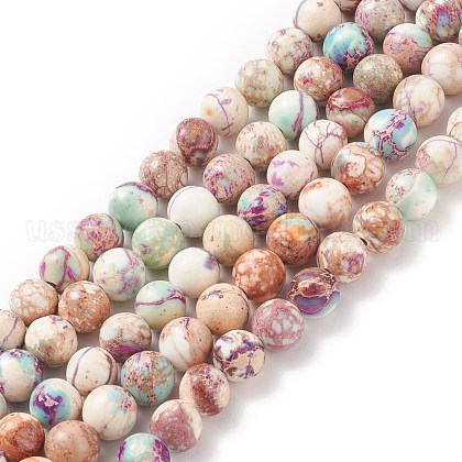 Natural Imperial Jasper Beads Strands US-G-E358-8m-01-1