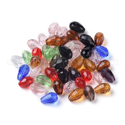 Mixed Faceted Glass Beads US-X-GLAA-R024-11x8mm-M-1