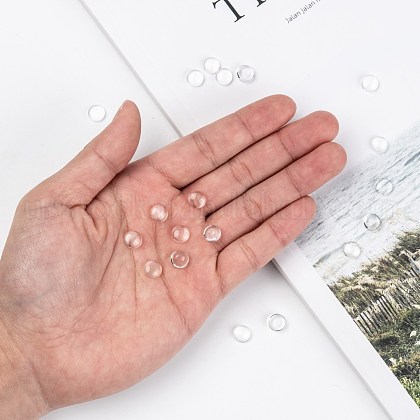 Transparent Glass Cabochons&nbsp;US-GGLA-R026-8mm-7