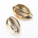 Electroplated Natural Cowrie Shell Beads US-X-SSHEL-R040-G-2