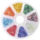 Transparent Colours Rainbow Glass Bugle Beads US-SEED-PH0001-08-1