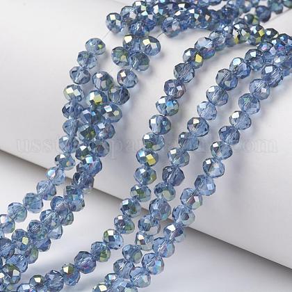 Electroplate Transparent Glass Beads Strands US-EGLA-A034-T10mm-S09-1