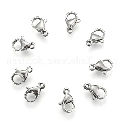 304 Stainless Steel Lobster Claw Clasps US-STAS-G035-D-1