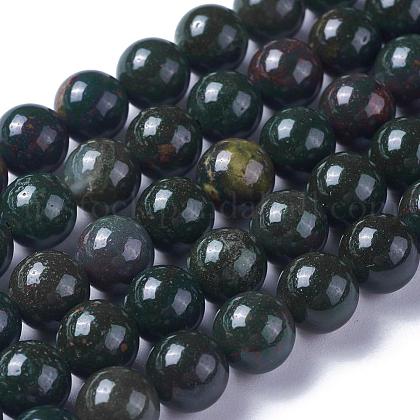 Natural Indian Bloodstone Beads Strands US-G-G954-02-6mm-1