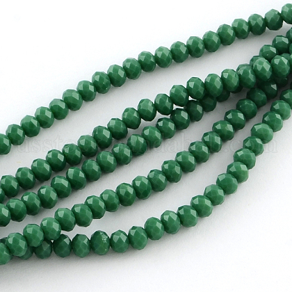 Faceted Solid Color Glass Rondelle Bead Strands US-GLAA-Q044-4mm-10-1