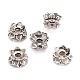 Buddhist Jewelry Findings Tibetan Style Lotus Double Sided Bead Caps US-PALLOY-O042-03-4
