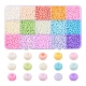 5250Pcs 15 Colors 8/0 Opaque Frosted Glass Seed Beads US-SEED-YW0001-74-A-1
