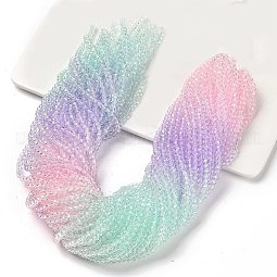 Transparent Painted Glass Beads Strands US-DGLA-A034-T4mm-A23