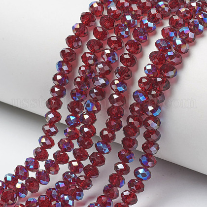 Electroplate Glass Beads Strands US-EGLA-A034-T6mm-I13-1