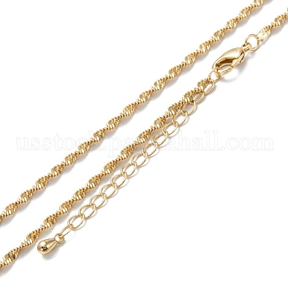 Brass Rope Chain Necklaces US-NJEW-K123-12G-1