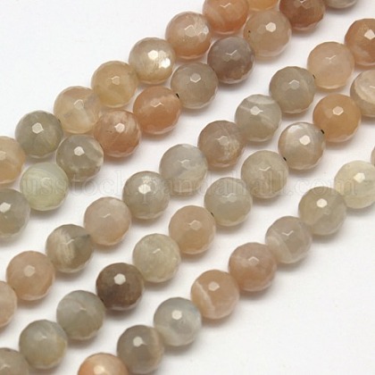 Natural Multi-Moonstone Beads Strands US-G-J157-8mm-10-1